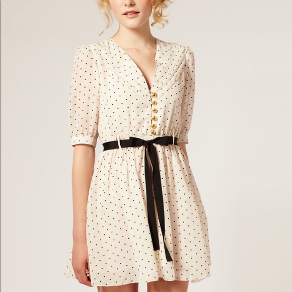 ASOS CHIFFON HEART TEA DRESS SIZE SMALL - Picture 1 of 8